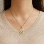 Gold Plated Enamel Chain Pendant