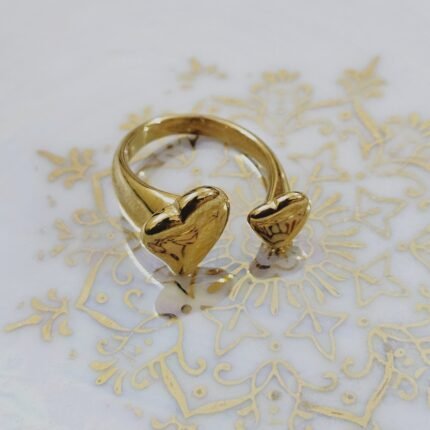 Golden Necklace with earrings and ring