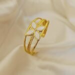 Enamel Golden Bracelet with Ring(Adjustable Size)